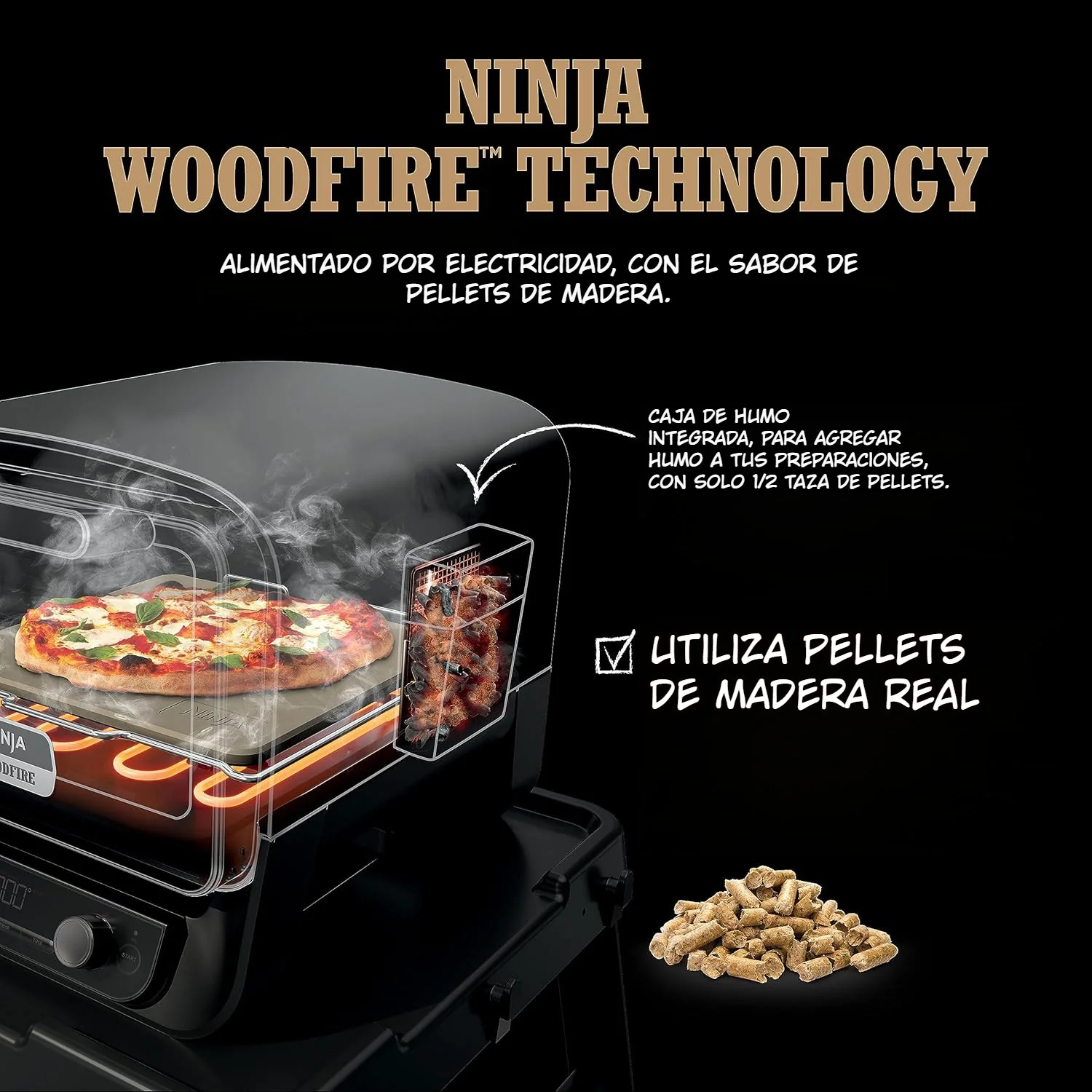 Horno De Exteriores 8 En 1 Ninja Woodfire Outdoor. Asador Ahumador OO101. - Image 3