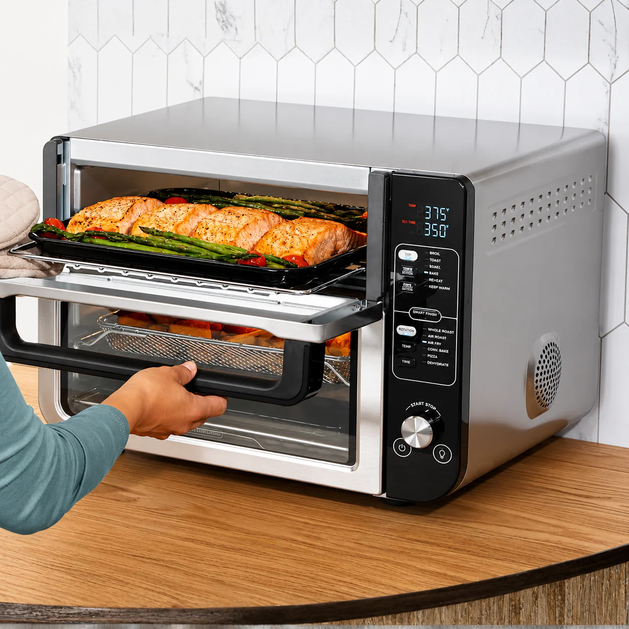 Horno Doble 12 En 1 Ninja Con Flex Door. Freidora De Aire DCT401. - Image 3