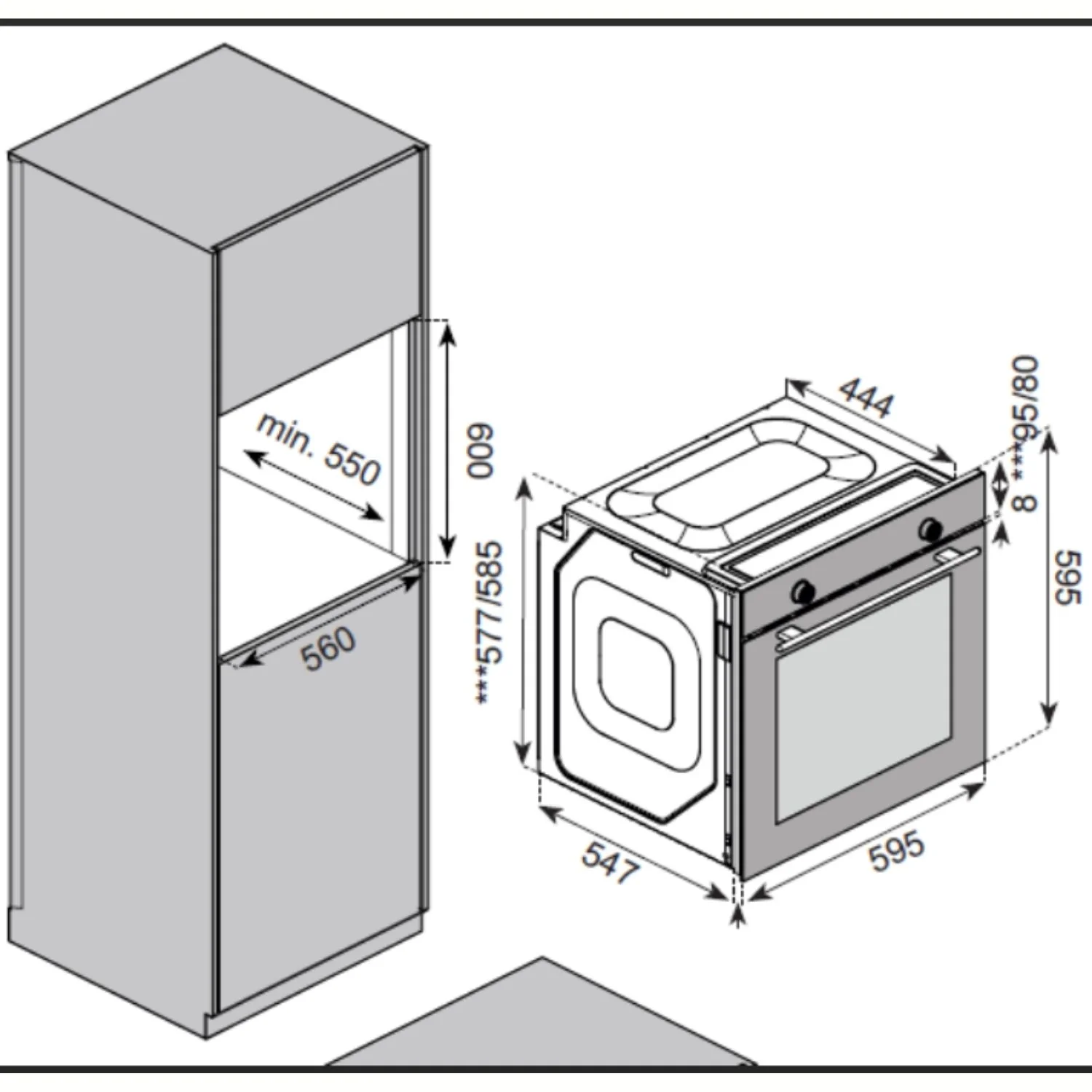 Horno Eléctrico Empotrable De 60 Cm Capacidad 68L 110V Rango 0°C A 250°C - Image 5