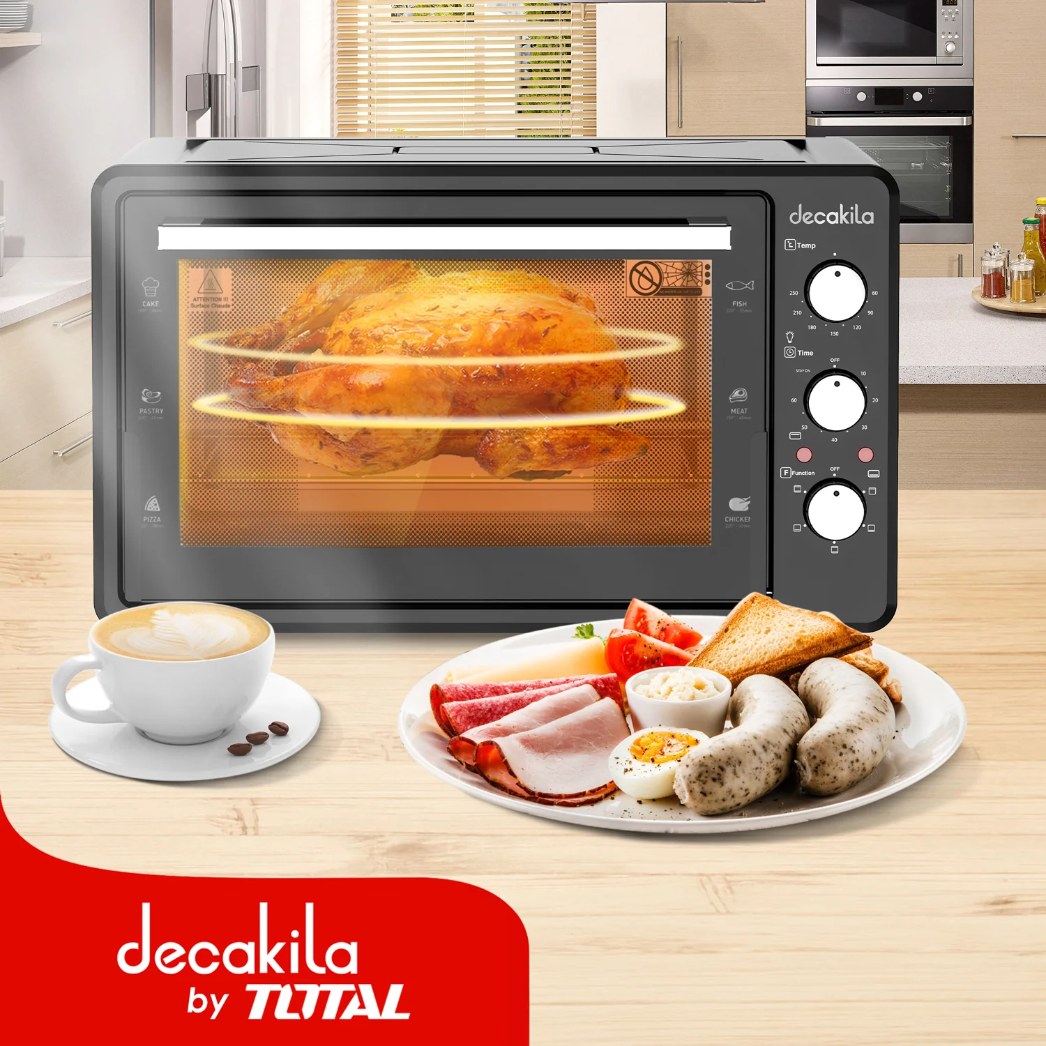 Horno Tostador 38L - 1600W - 120V Con Asador, Control De Temperatura Y Temporizador