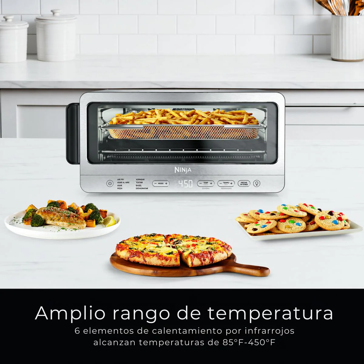 Horno Tostador Con Air Fryer Ninja Flip Ovencrisp. Freidora De Aire Y Horno Eléctrico Multifuncional 8 En 1. - Image 4
