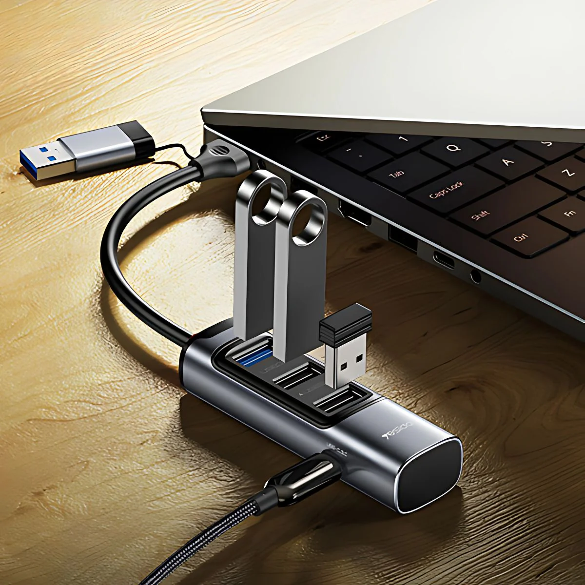 Hub USB 6 En 1 Multifuncional. Adaptador De Alta Velocidad Con Puertos USB-C, 3.0 Y 2.0 - Image 2