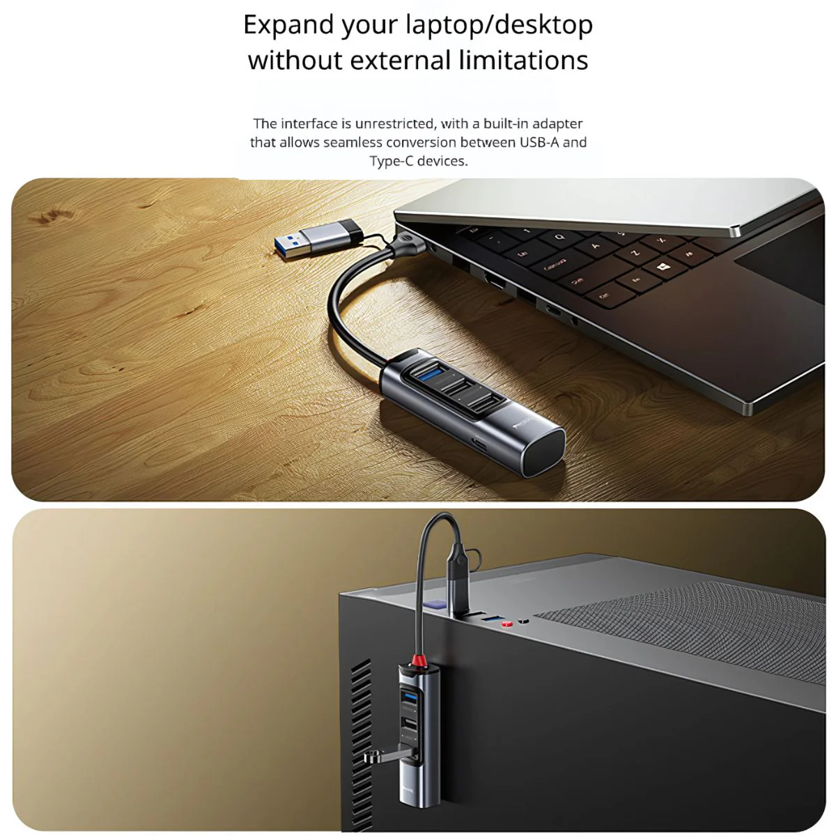 Hub USB 6 En 1 Multifuncional. Adaptador De Alta Velocidad Con Puertos USB-C, 3.0 Y 2.0 - Image 3