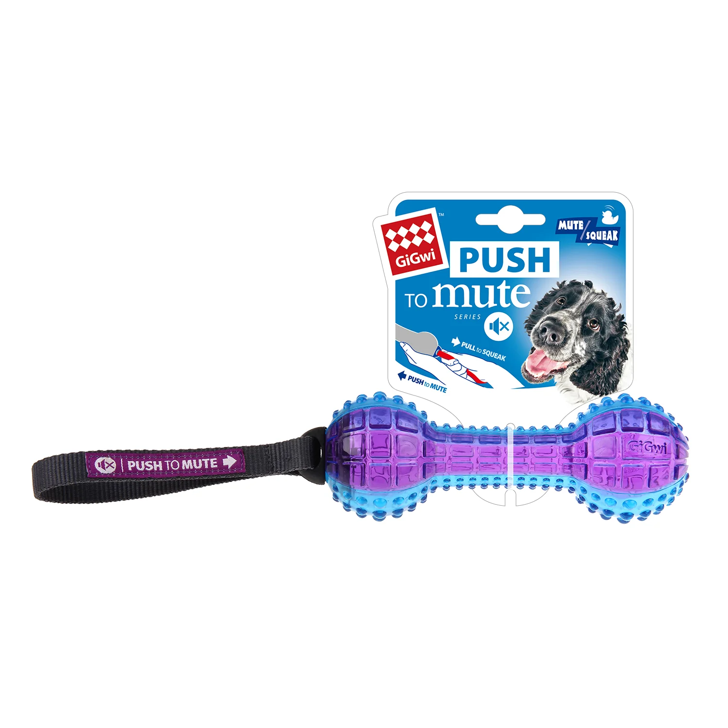 Hueso Push To Mute Correa Y Sonido Para Mascotas