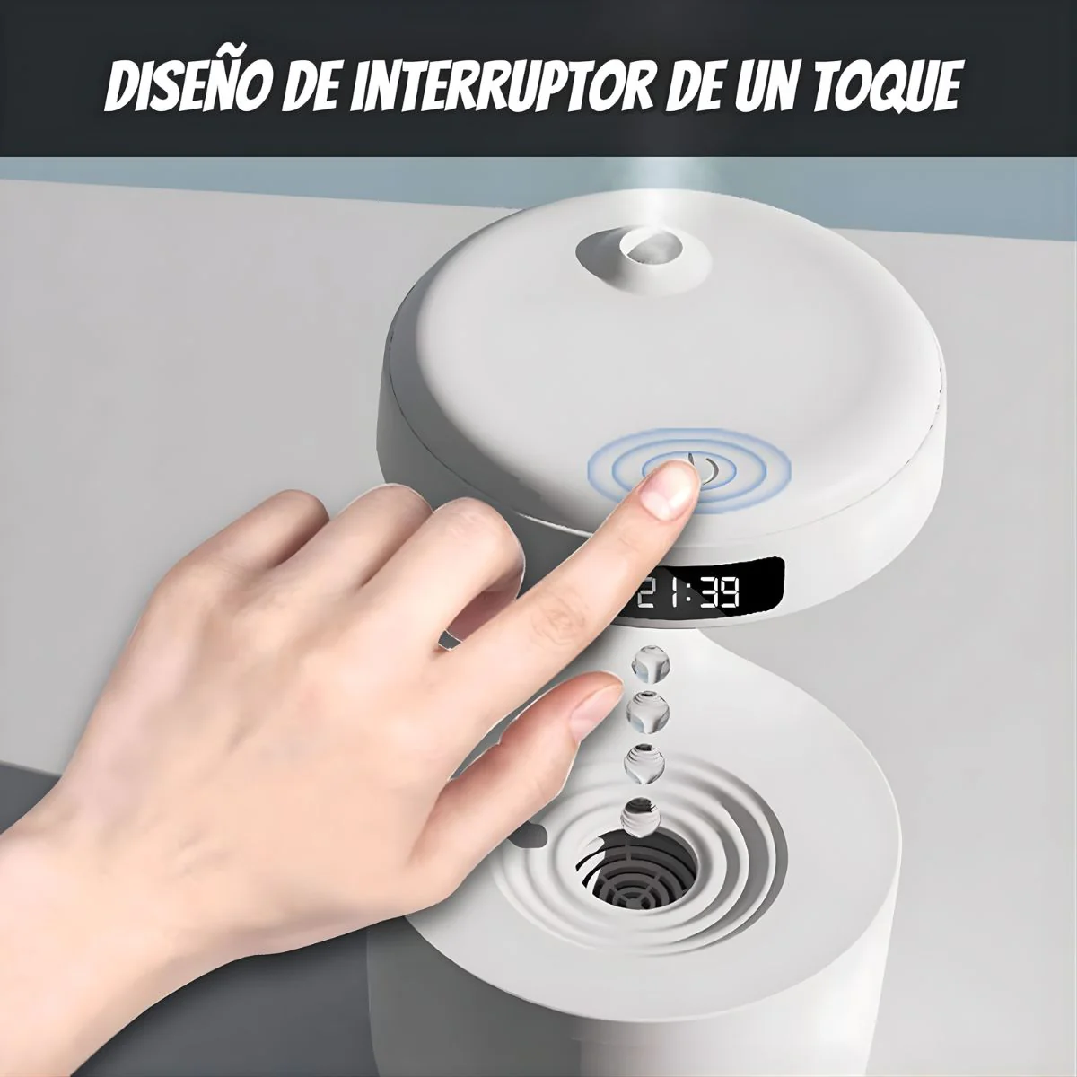 Humidificador Inteligente Con Pantalla LED Con Efecto De Gotas Flotantes. Recargable Por USB. Capacidad Del Tanque De 800Ml. - Image 3