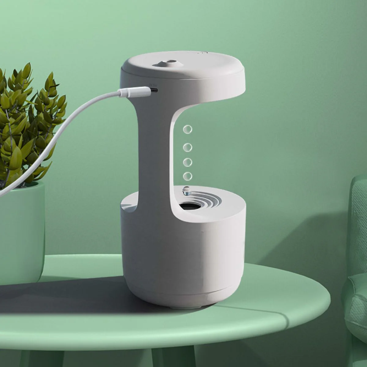 Humidificador Inteligente Con Pantalla LED Con Efecto De Gotas Flotantes. Recargable Por USB. Capacidad Del Tanque De 800Ml. - Image 4