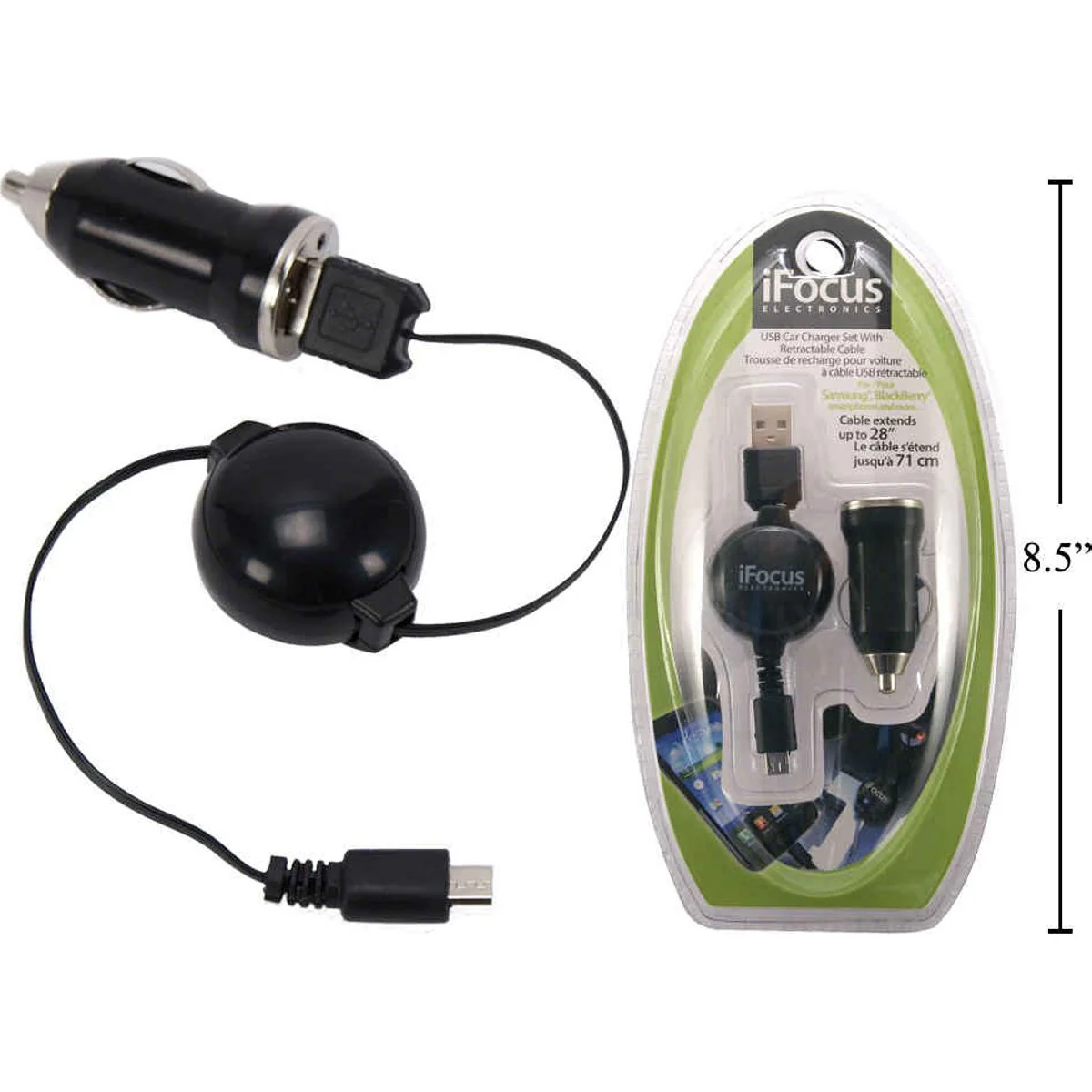 I Focus, Juego De Cargador De Coche MICRO USB Retráctil - Image 6