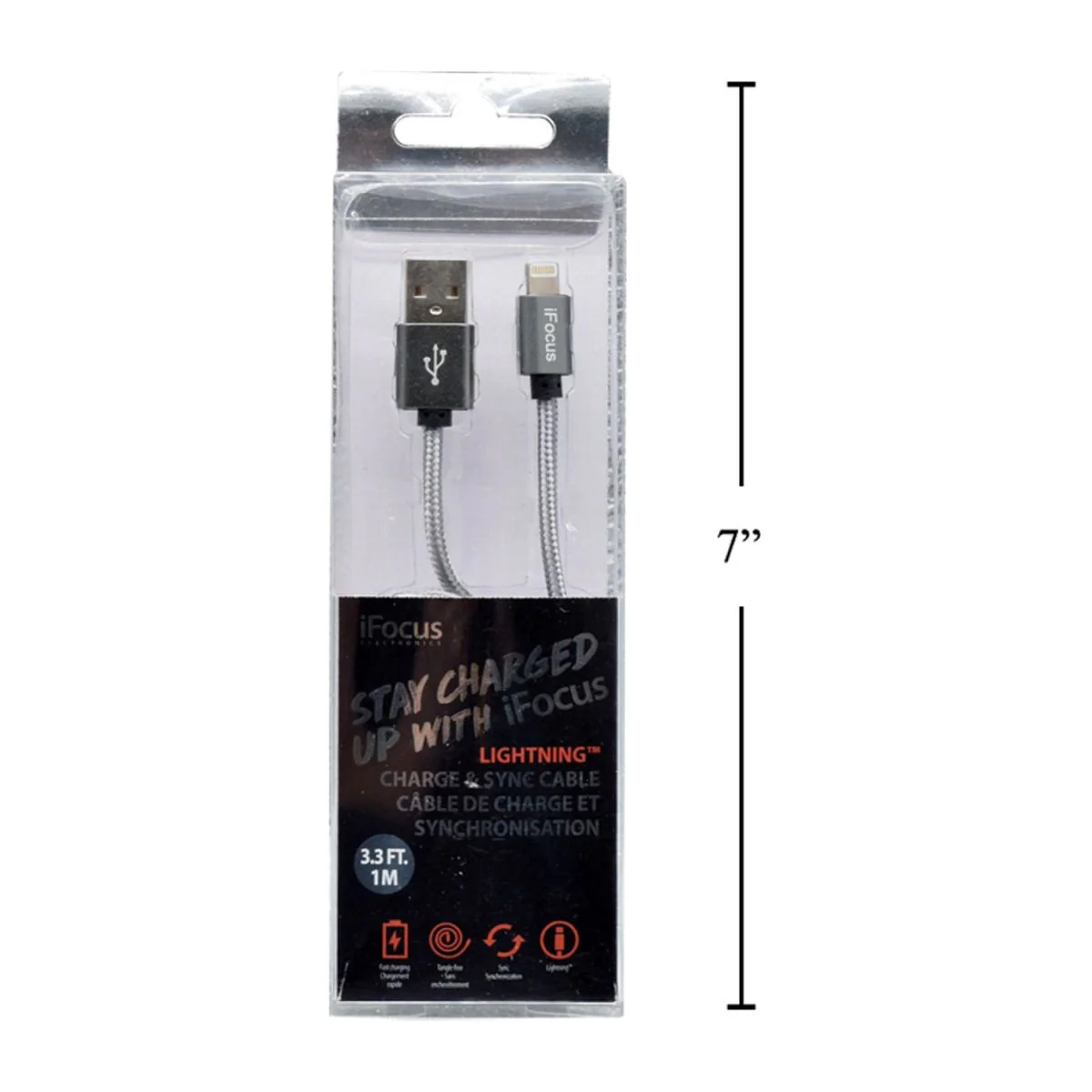 Ifocus, 1M Cable De Carga Y Sincronizacion, Gris, Caja De Pvc + Bandeja - Image 4