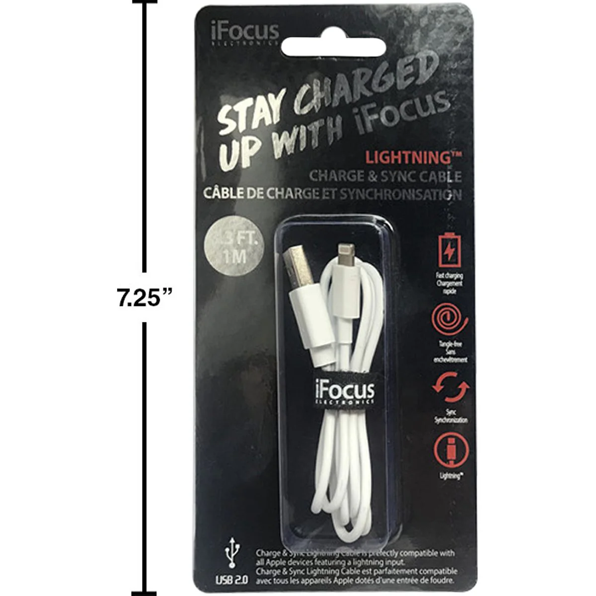 Ifocus, Cables De Carga Y Sincronización De 3.3 Pie