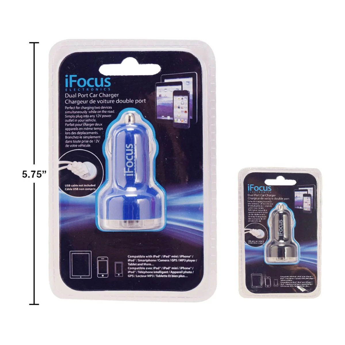 Ifocus, Cargador De Coche USB De Doble Puerto, 2 Clrs, Salida: 2A - Image 3