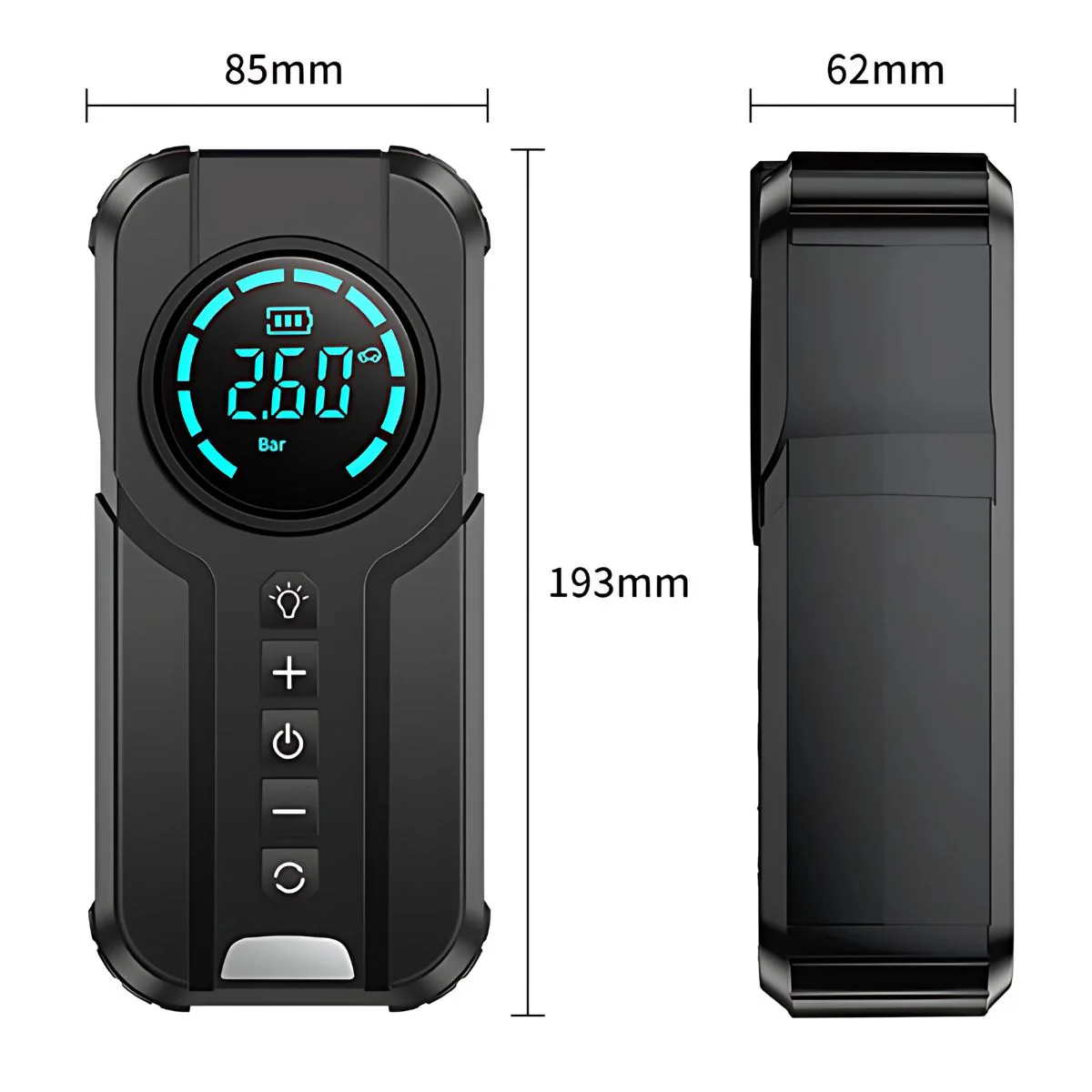 Jumper Con Inflador De Llantas Digital Portátil. 6000Mah. Compresor De Neumáticos 12V - Image 6