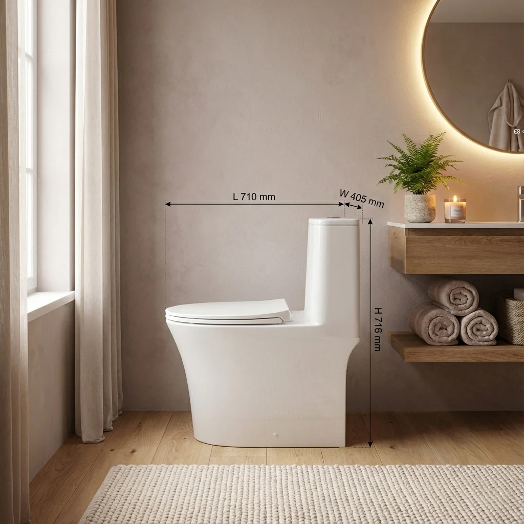 Inodoro WC De Una Pieza Premium Diseño Moderno Minimalista, Alta Calidad Y Fácil Limpieza E Instalación - Image 3