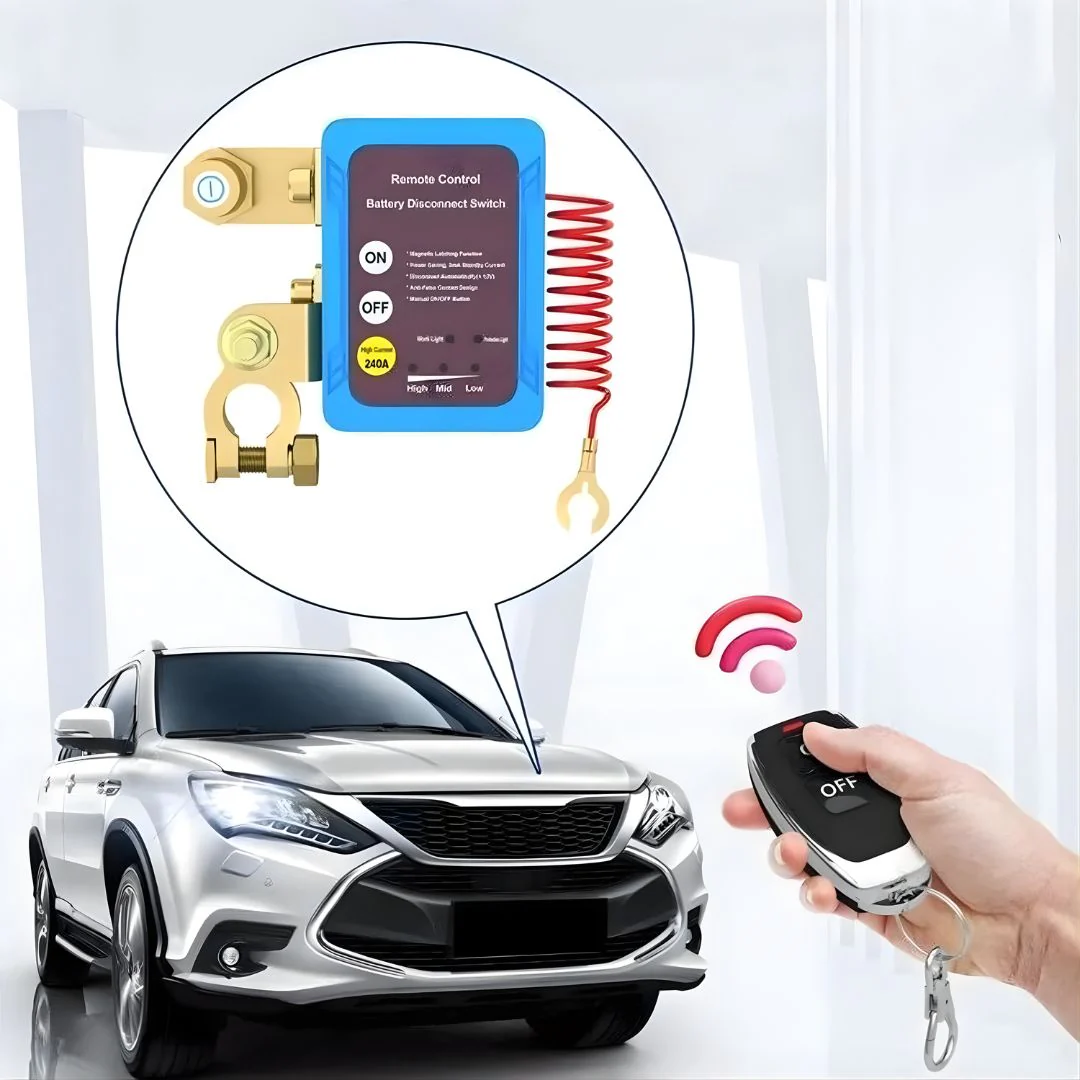 Interruptor Desconectador De Batería Para Auto Con Control Remoto. Cortacorriente 240A Voltaje 23V. Sistema Antirrobo Con Pantalla De Voltaje. - Image 2