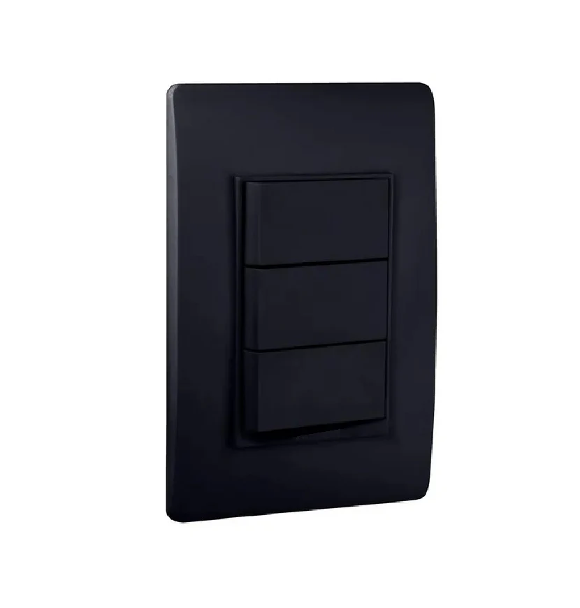 Interruptor Triple De 3 Vías 10 Amperios-125Volt 60Hz Color Negro - Image 3