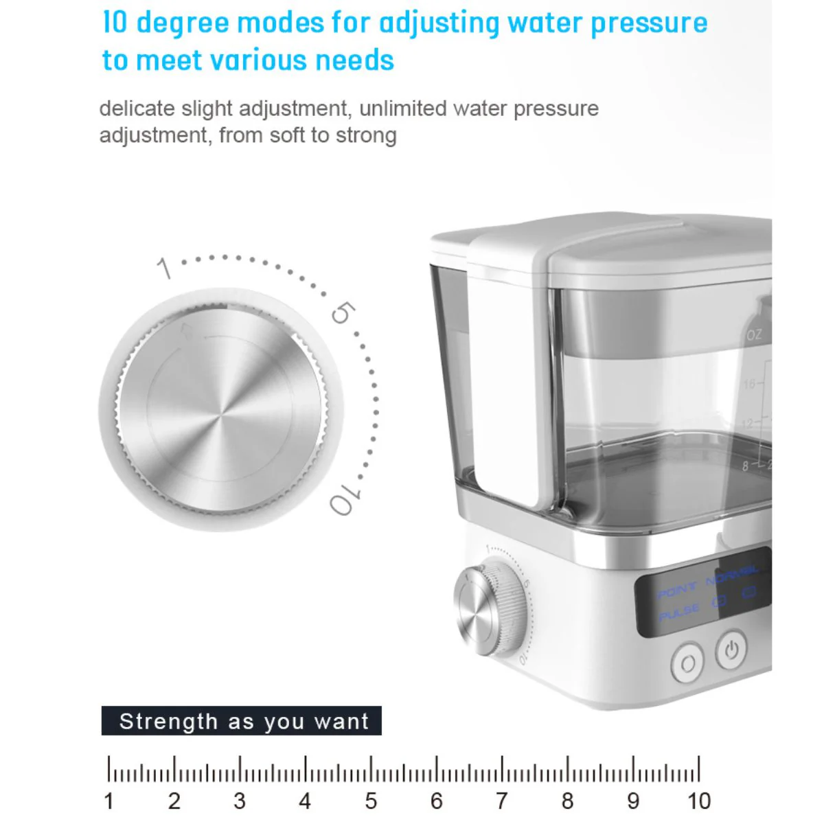 Irrigador Bucal Eléctrico Con 10 Niveles De Presión Y 6 Boquillas. Tanque De 600Ml Y Almacenamiento Higiénico. - Image 3