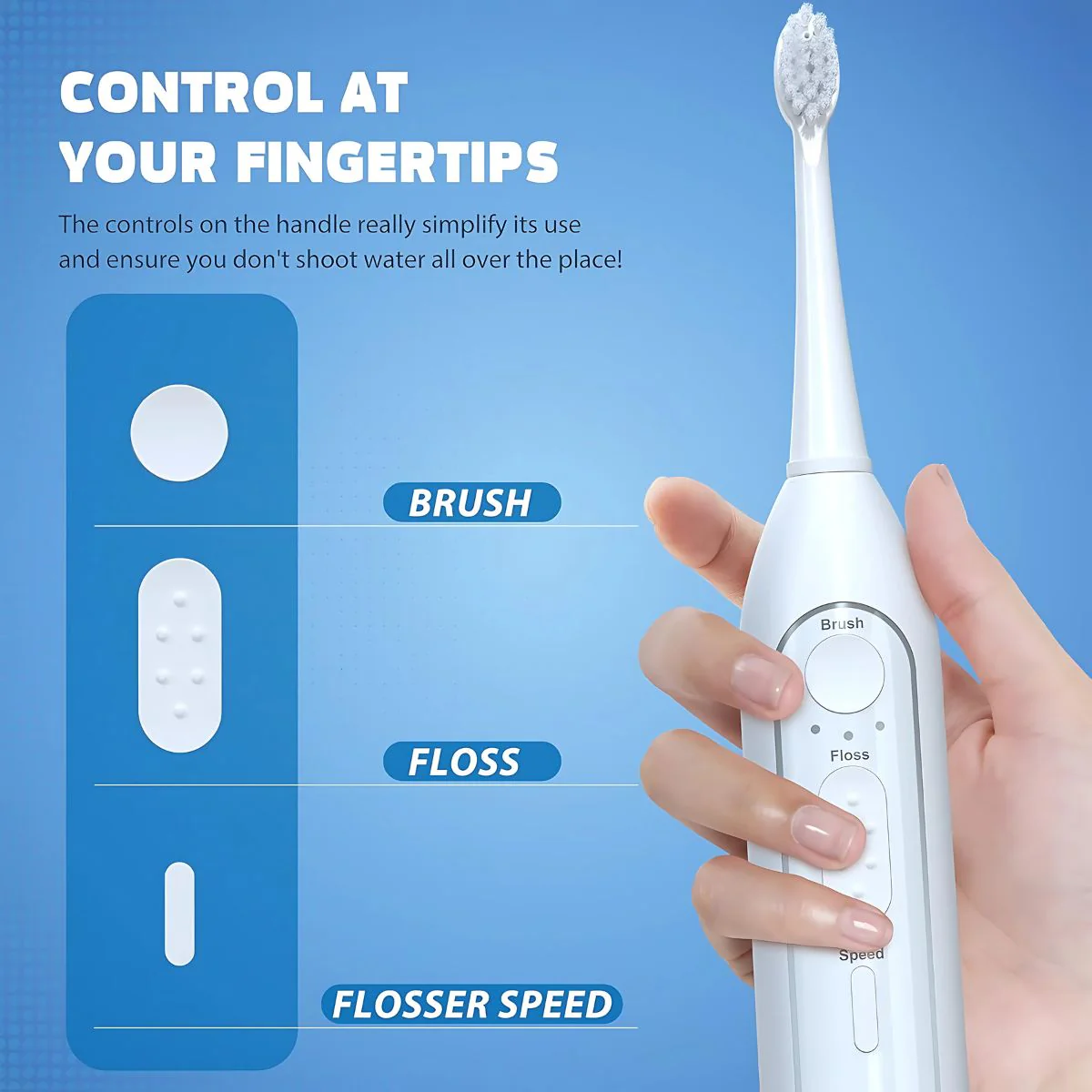 Irrigador Bucal Y Cepillo Dental Eléctrico 2 En 1. Con Vibración Sónica Y Tanque De 500Ml. Limpieza Dental Profesional En Casa. - Image 3