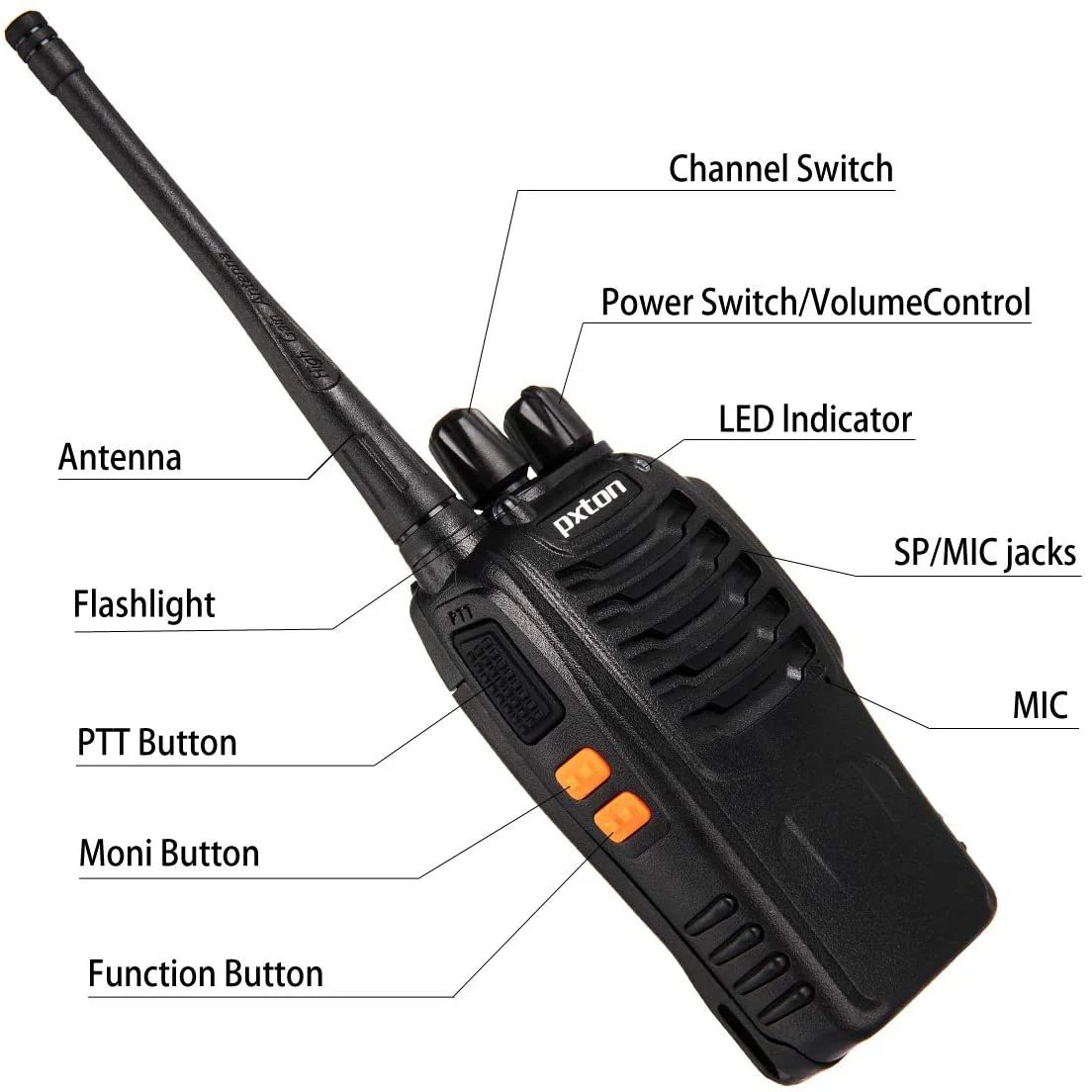 Radios Walkie Talkie Baofeng BF-888S Manos Libres Negro. Con 16 Canales. (Pack De 2) - Image 5