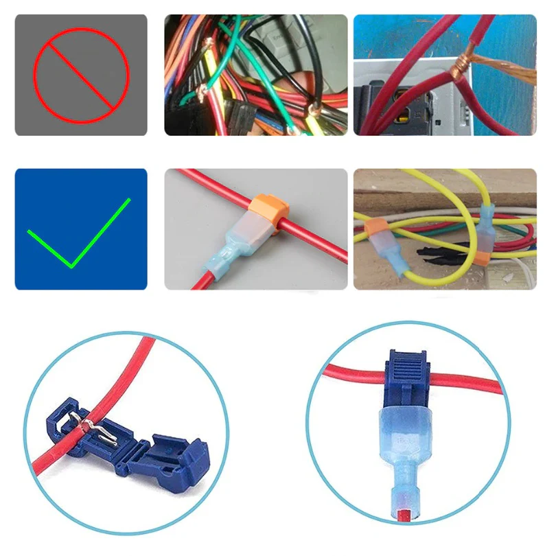 Juego De 120 Piezas De Conectores De Cable Electricos En T De Empalme Rapido. - Image 2