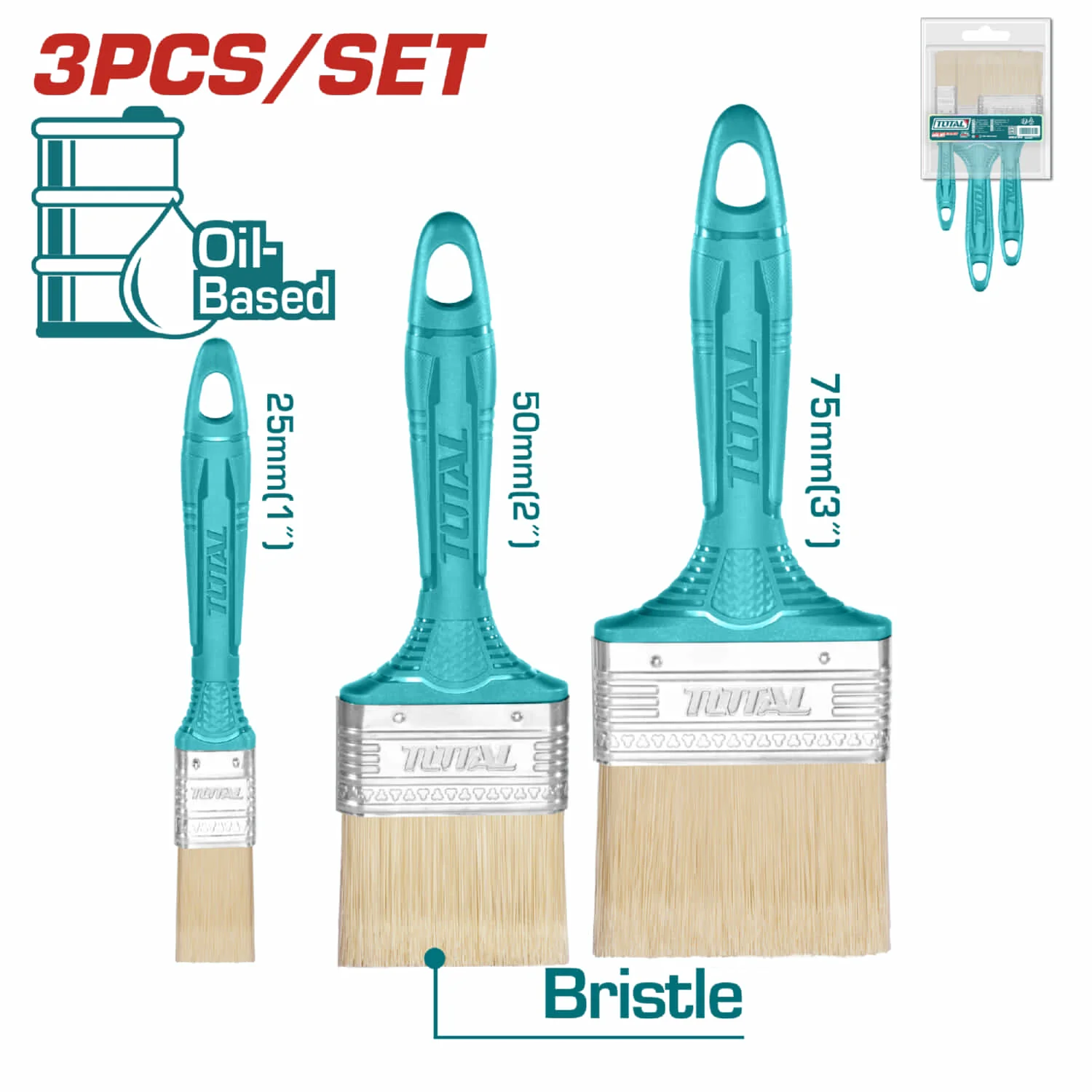 Juego De 3 Brochas Para Pintura A Base De Aceite.