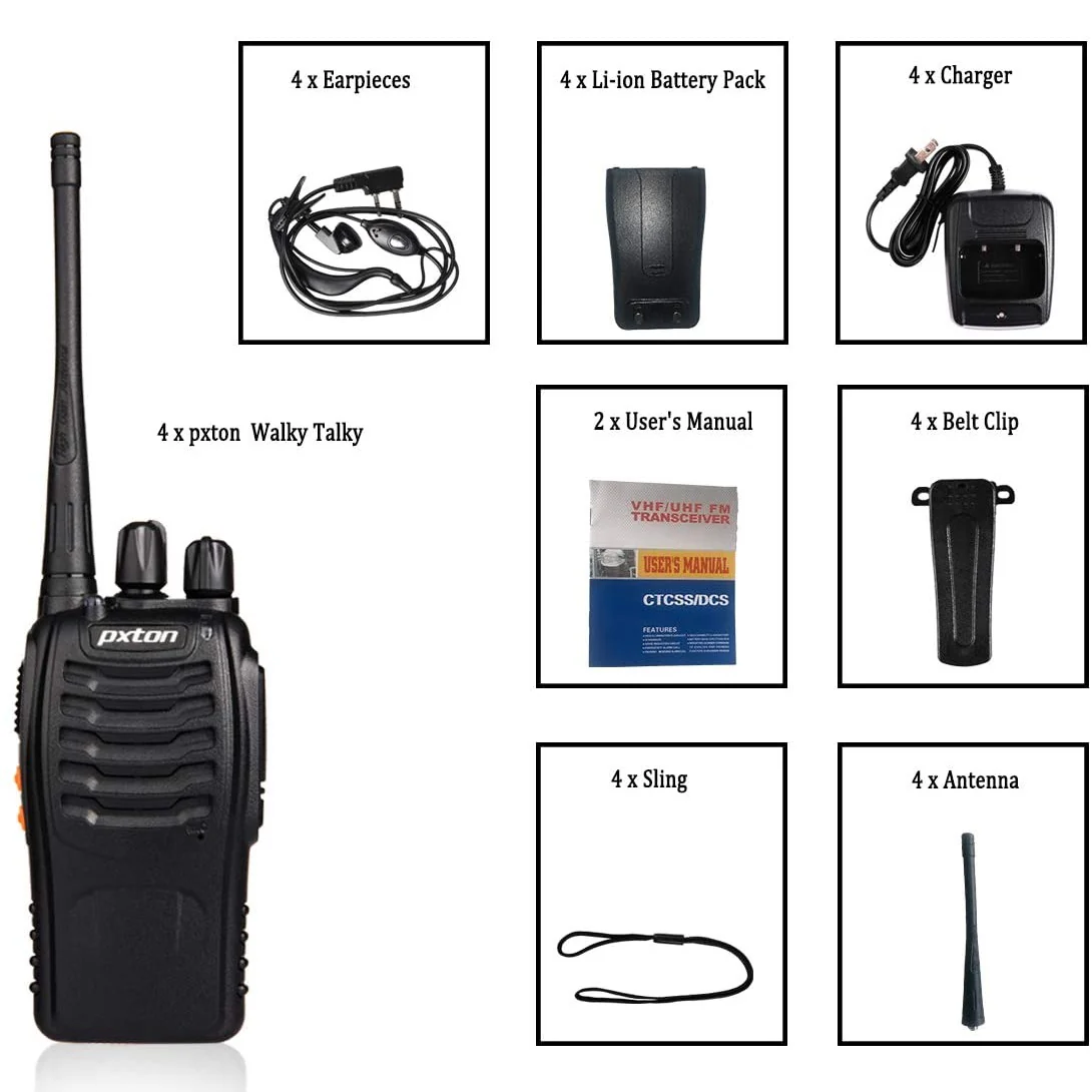 Juego De 4 Radios De 2 Vías Y 16 Canales. Color Negro. - Image 6