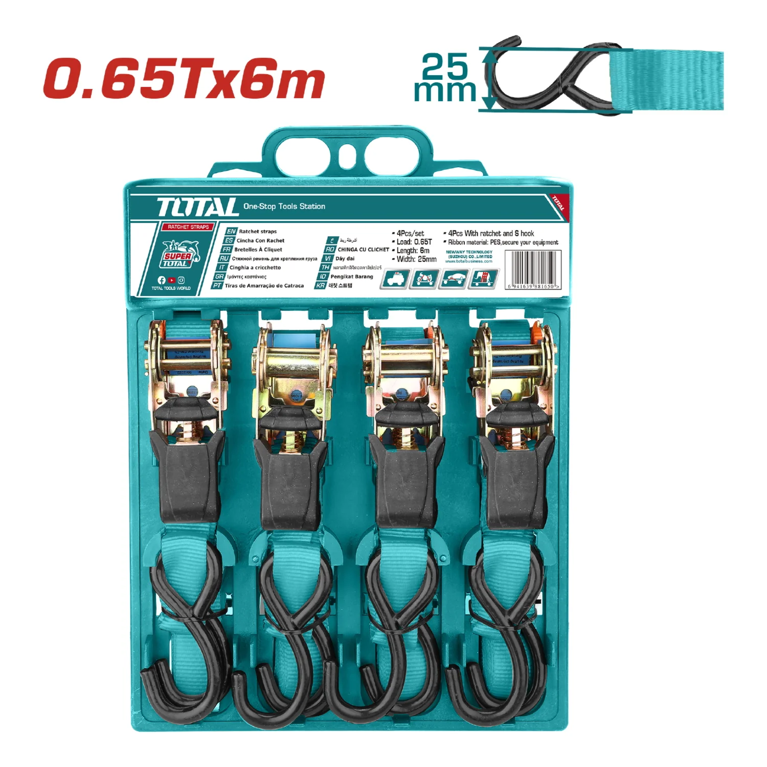Sujetadores Tipo Matraca 6M X 25Mm. 0.65T (Juego De 4 Sujetadores) - Image 2