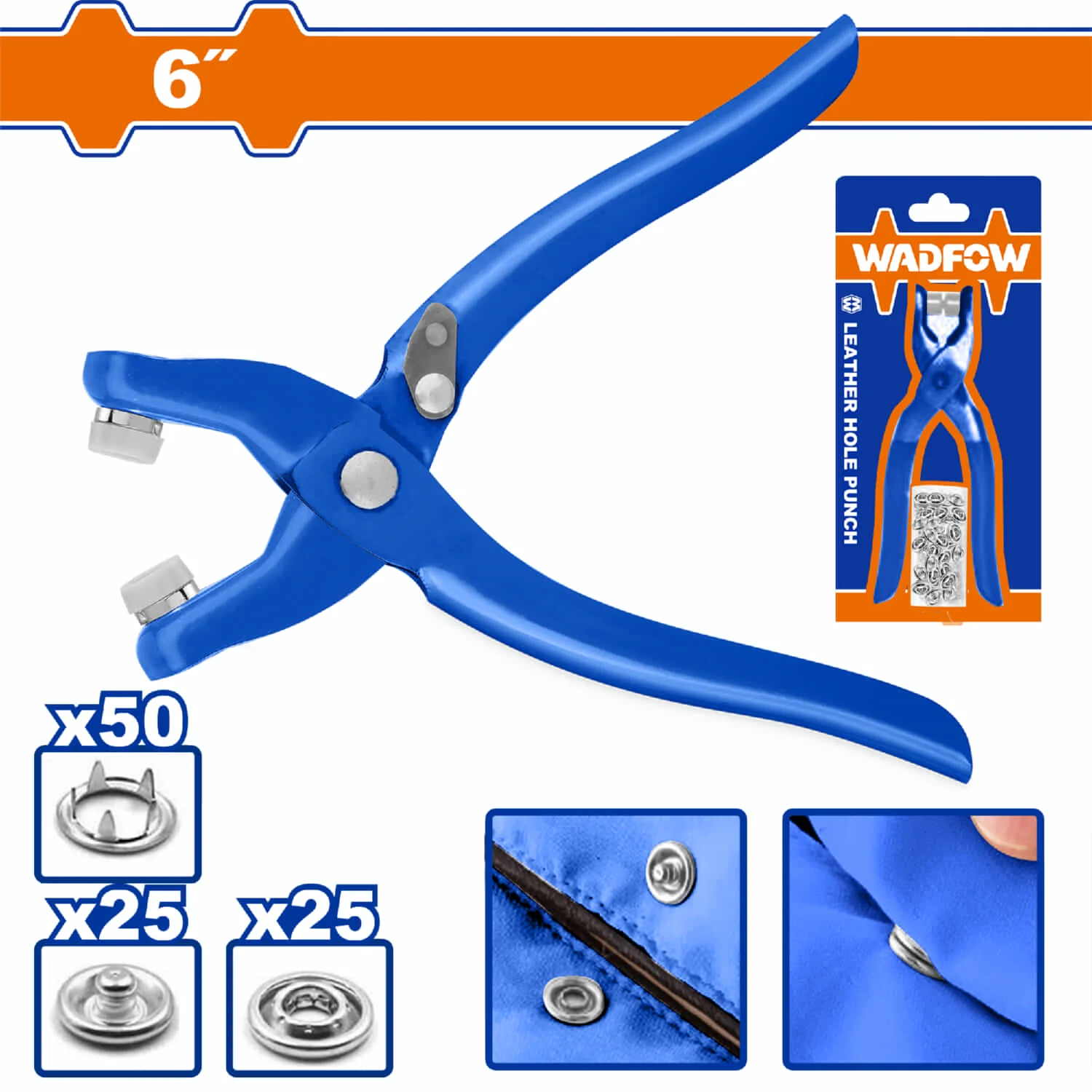 Alicate Para Broches De Presión 6" Diámetro 6.5Mm Incluye Accesorios. Idel Para Ropa, Zapatos, Manualidades,Tela. Pinza