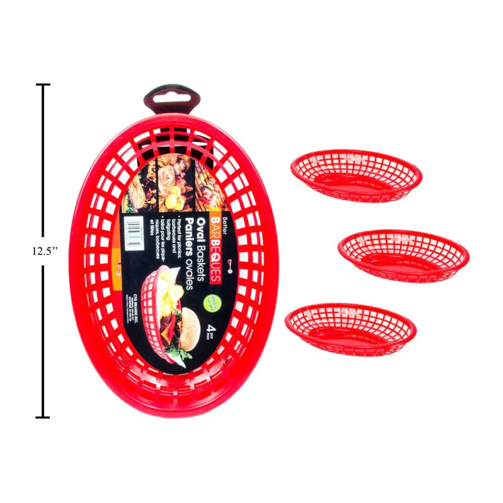 Juego De Barbacoa / 4 Cestas Ovaladas Para Servir, 10,5 "De Diámetro - Image 3
