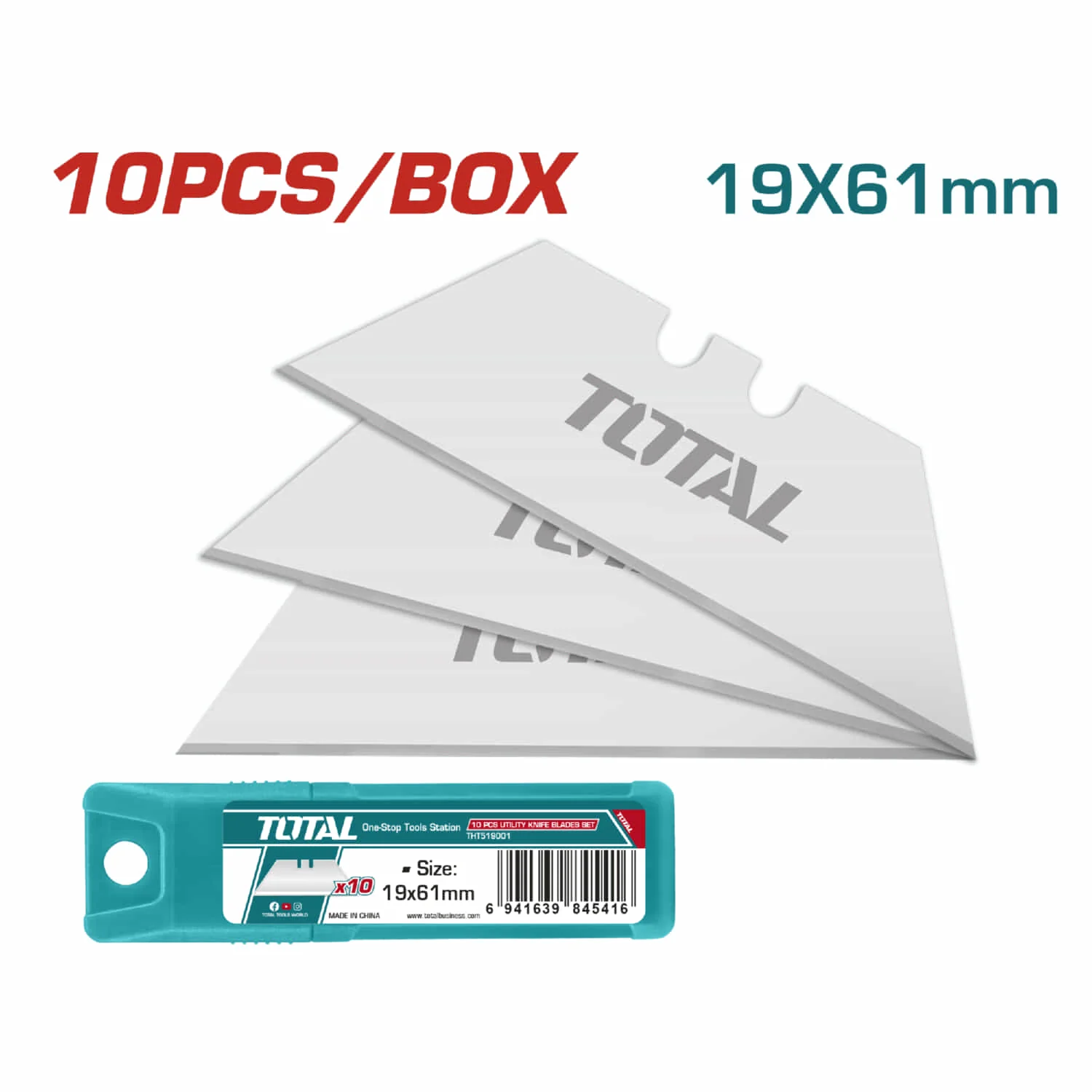 Juego De Cuchillas 10Pcs, Tamaño: 61X19MM, Para Exactos