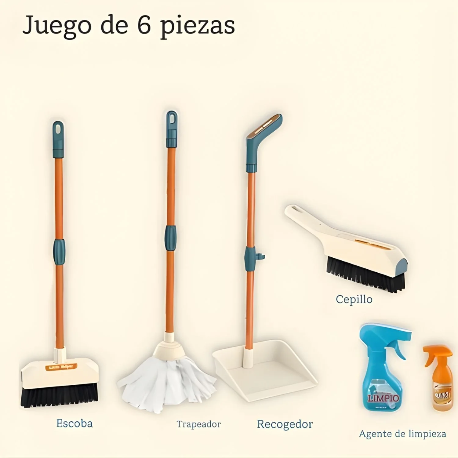 Juego De Limpieza Infantil. Set De 6 Piezas. Juguete De Aprendizaje Para Niños. - Image 4