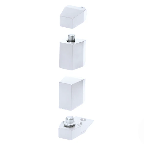 Juego De Pivotes Estandar Decentrado Para Puertas De Aluminio Acabado Blanco.
