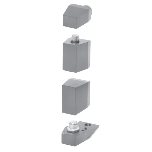 Juego De Pivotes Estandar Decentrado Para Puertas De Aluminio Acabado Silver.
