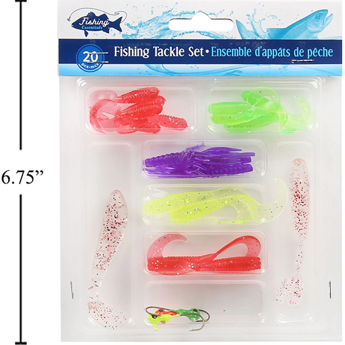 Juego De Señuelos Gelatinosos De Pesca De 20 Piezas