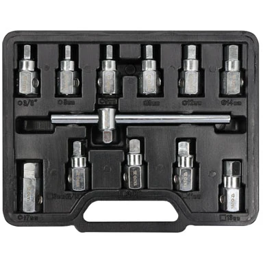 Juego De Tapones De Drenaje De Aceite. Set De 12 Piezas. Hex: 8, 9, 10, 12, 14, 17Mm & 3/8" Cuadrado: 8, 11, 13Mm & 3/8".
