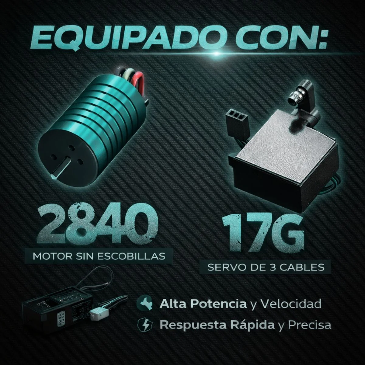 Juguete Carro Todoterreno A Control Remoto 1:16 4WD De Alta Velocidad. Camioneta Off Road Con Luces LED Y Batería Recargable 16106 Pro. - Image 3