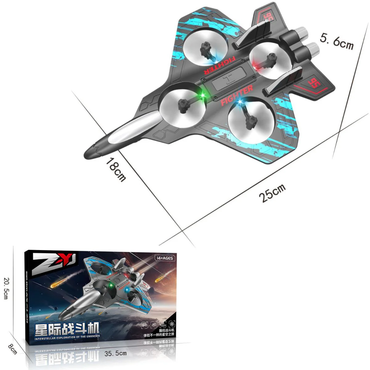 Juguete De Avión Con Planeador A Control Remoto. Dron De Espuma Con Luz Con Rotación De 360°. 25X18x5.6Cm. - Image 5