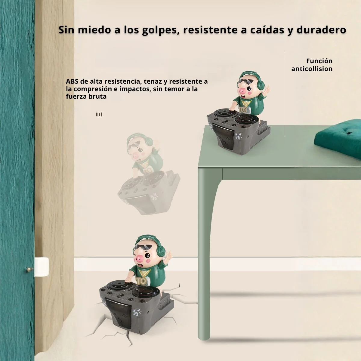 Juguete Dj Cerdito Musical Infantil Con Movimiento De ABS Alta Resistencia. Juguete Divertido Para Niños Con Música Y Luces. Recargable - Image 4