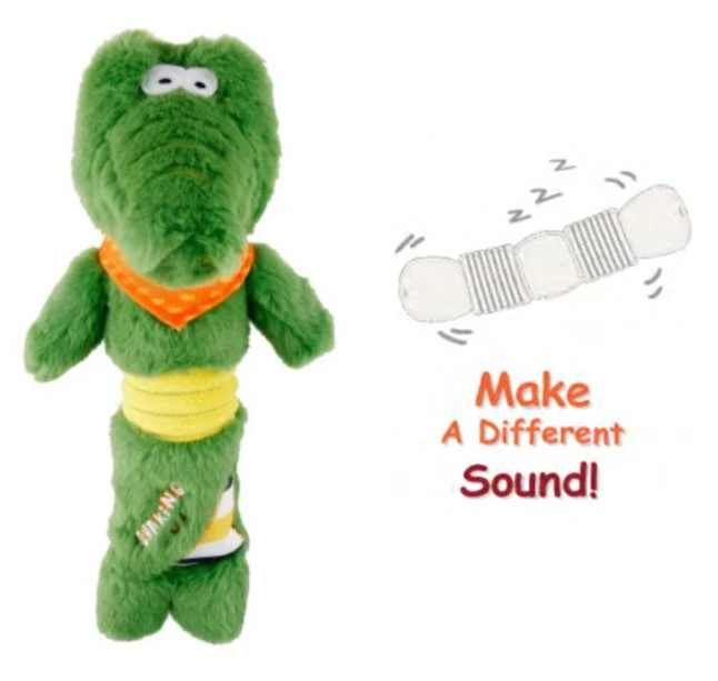 Juguete Plush Cocodrilo Verde Para Mascota - Image 2