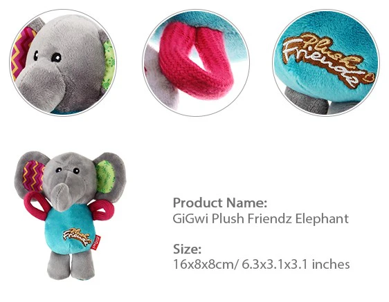 Juguete Plush Elefante De Tela Para Mascotas - Image 4