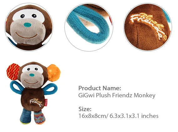 Juguete Plush Mono De Tela Para Mascotas - Image 4