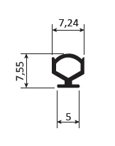 Junta Burbuja De Coextrusion De PVC + EPDM Alta Calidad Rollo De 200M. Color Negro.