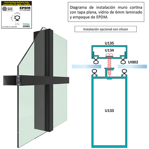 Junta Burbuja De Coextrusion De PVC + EPDM Alta Calidad Rollo De 200M. Color Negro. - Image 2