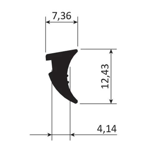 Junta De Acristalar De 4 Mm. EPDM Alta Calidad. Se Vende Rollo De 150 Mts. Color Negro.