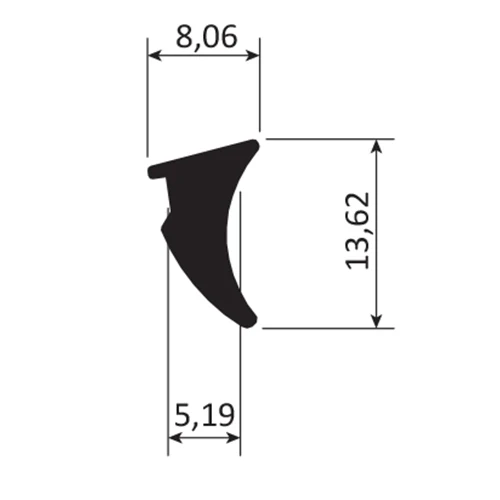 Junta De Acristalar De 5 Mm. EPDM Alta Calidad. Se Vende Rollo De 100 Mts. Color Negro.