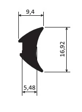 Junta De Acristalar De 6 Mm.  EPDM Alta Calidad. Se Vende Rollo De 60 Mts. Color Negro.