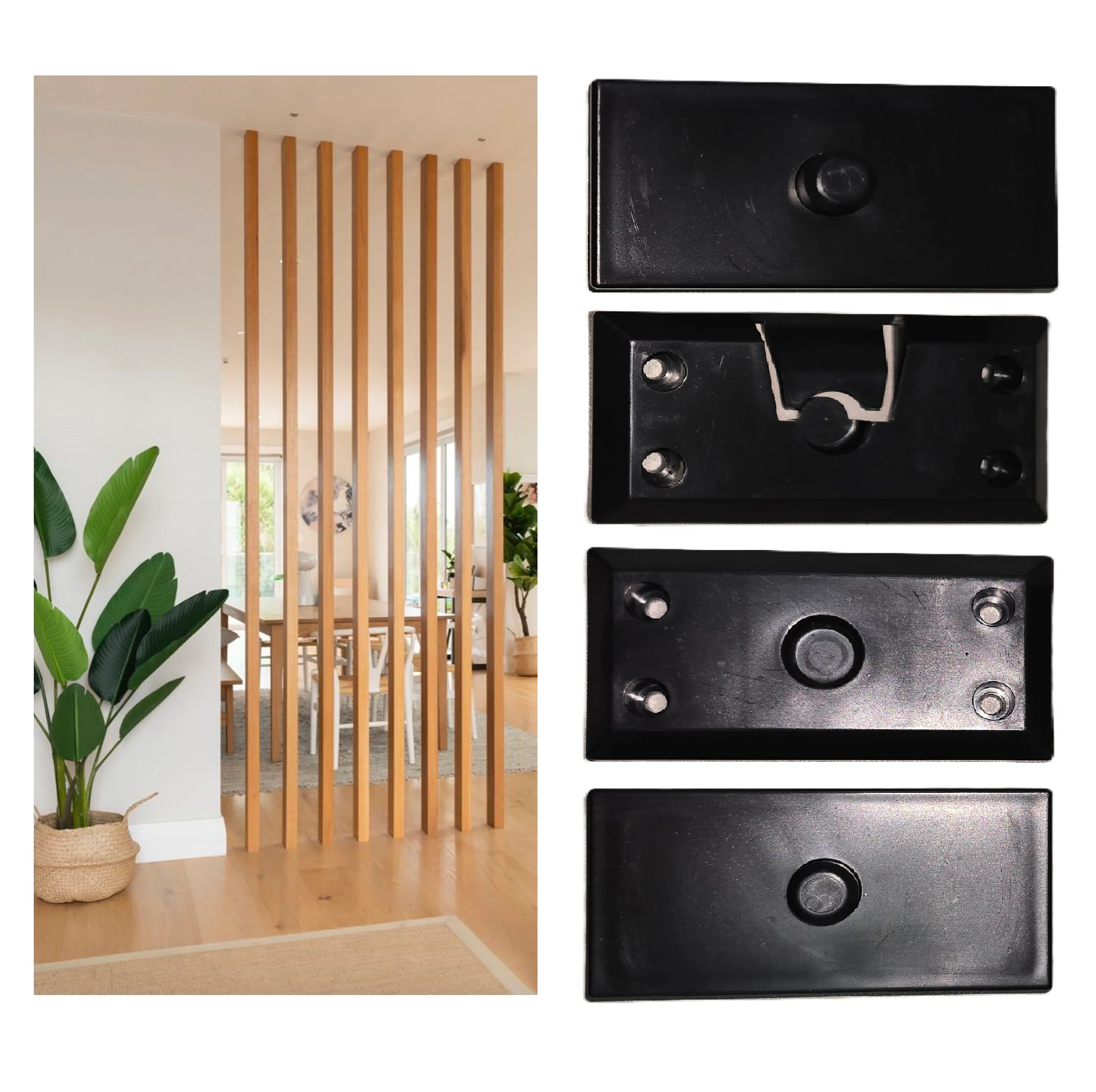 Kit Anclaje Giratorio Eje Superior E Inferior Para Pérgola Decorativa Tubo 100X50 WPC 2X4" (4Pcs Set) - Image 3