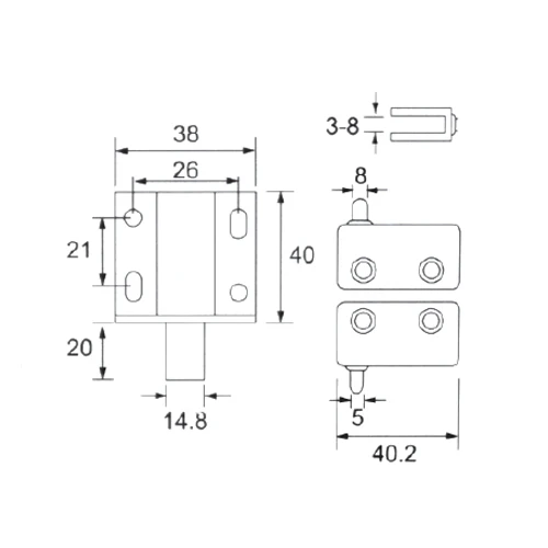 Kit De Herrajes Para Hacer Puertas De Vitrinas Incluye 2 Pivotes De Puerta, 1 Tranca Con Iman. - Image 2