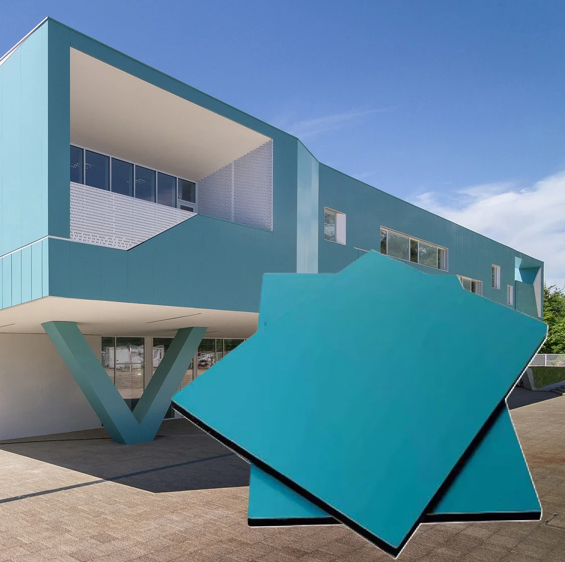 Lamina Alucobond ACM 4Mm PVDF 1.22X2.44M (4X8pies) Panel Revestimiento Exterior De Alta Calidad Color Verde Finland B035 Carbone - Image 4