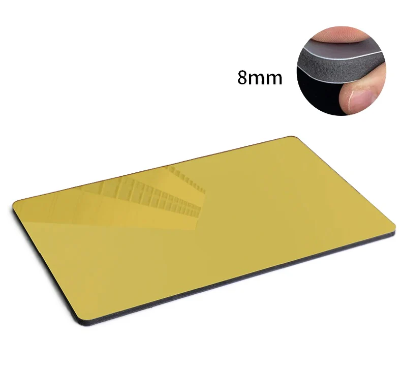Lámina De Espejo WPC Bambú Oro Gold Decorativo Recortable 1.22M X 2.80M X 8Mm (Do It Yourself)