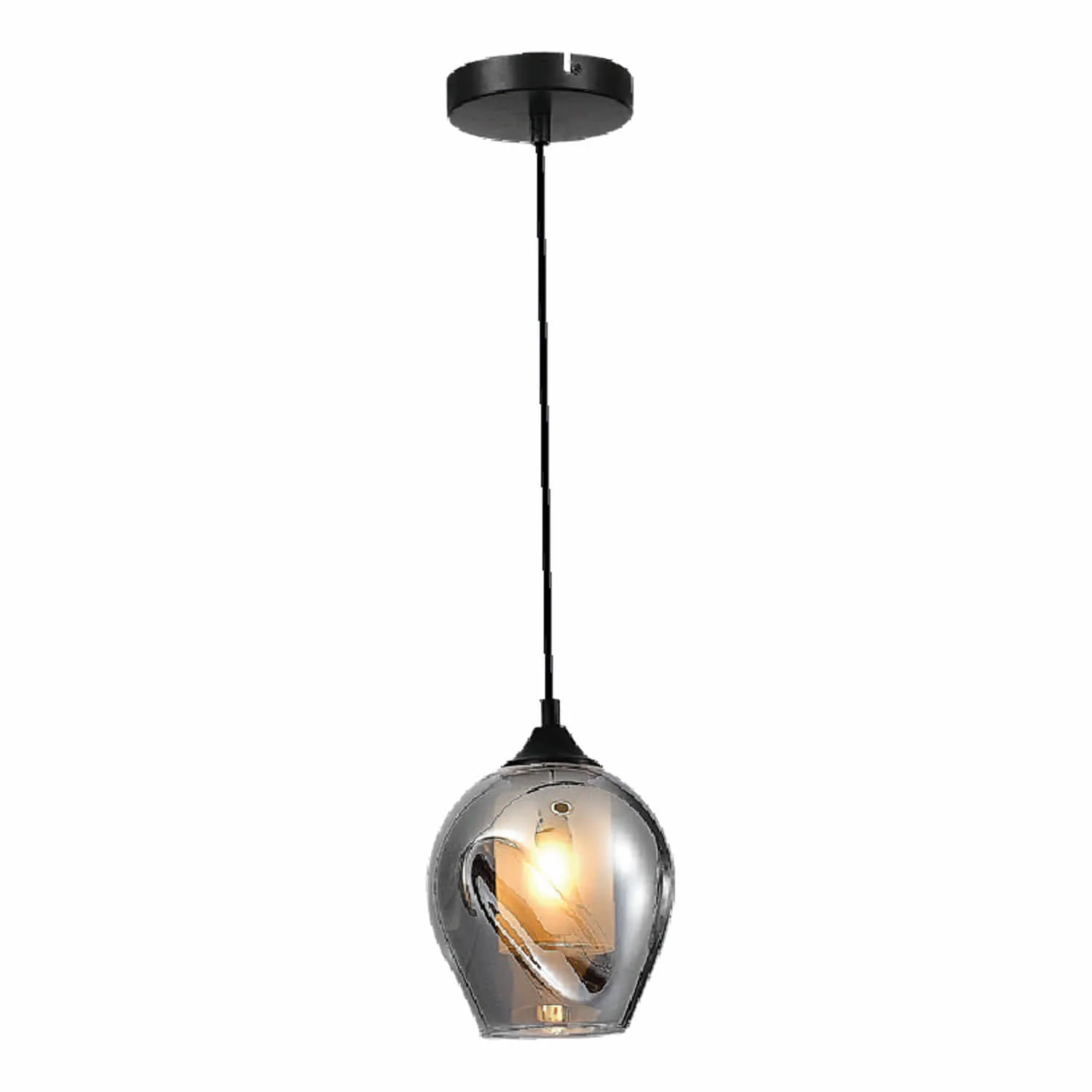 Lámpara Colgante Moderna De Cristal Soplado Negra 1XE27 160X1200mm 110-240V Ideal Para Comedores, Cocinas, Loft. Lámpara Colgante Pantalla. - Image 2