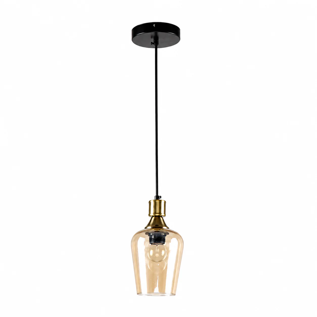 Lámpara Colgante Negra 1XE27 130*1000Mm Elegancia Moderna Y Versátil.